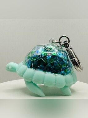 Bath & Body Works Turtle Pocketbac Holder with Blue-Green Sequin Shell